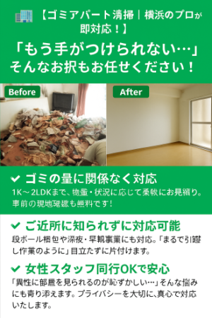 ゴミアパート片付け作業写真