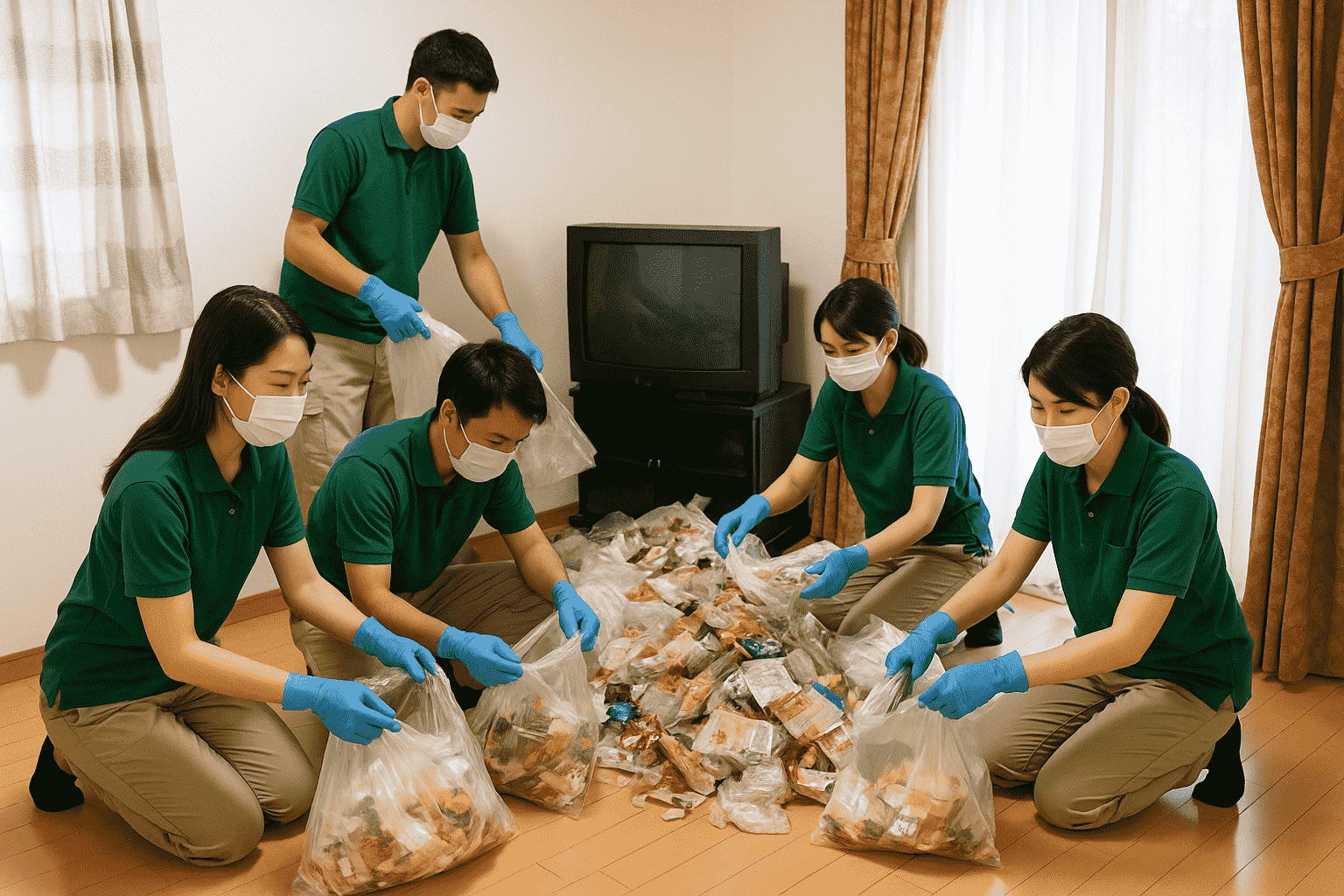 清掃前のゴミ屋敷の室内風景