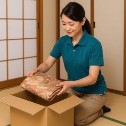 ゴミ片付け隊大興の遺品整理をする女性スタッフ