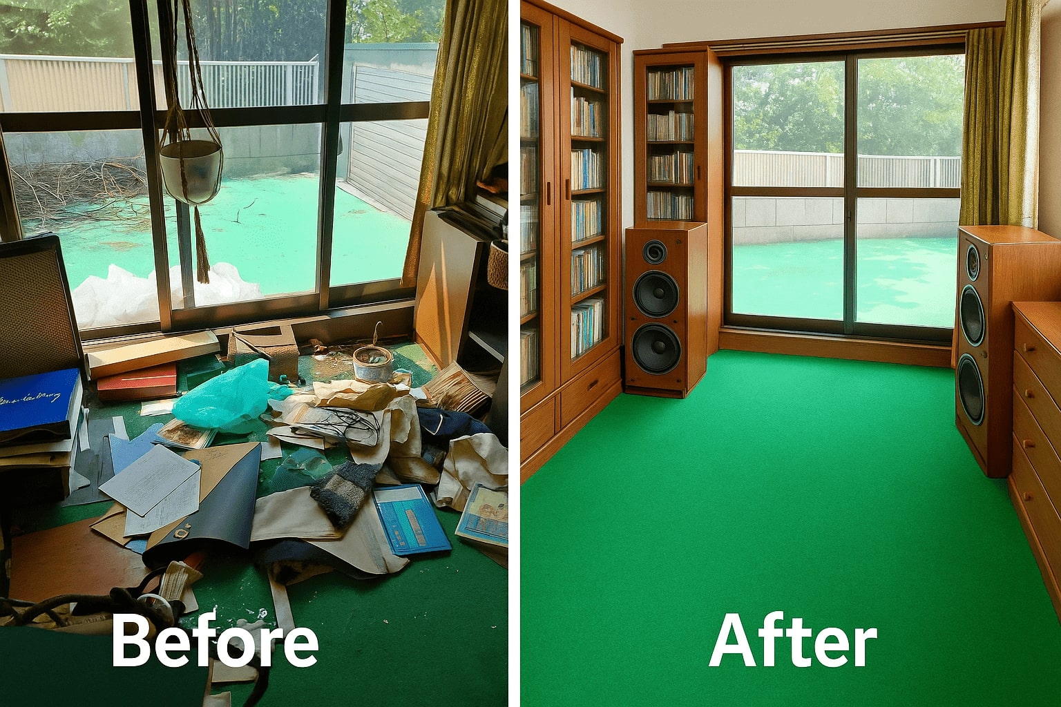 ゴミ屋敷・ゴミマンション片付け　ビフォーアフターイメージ画像